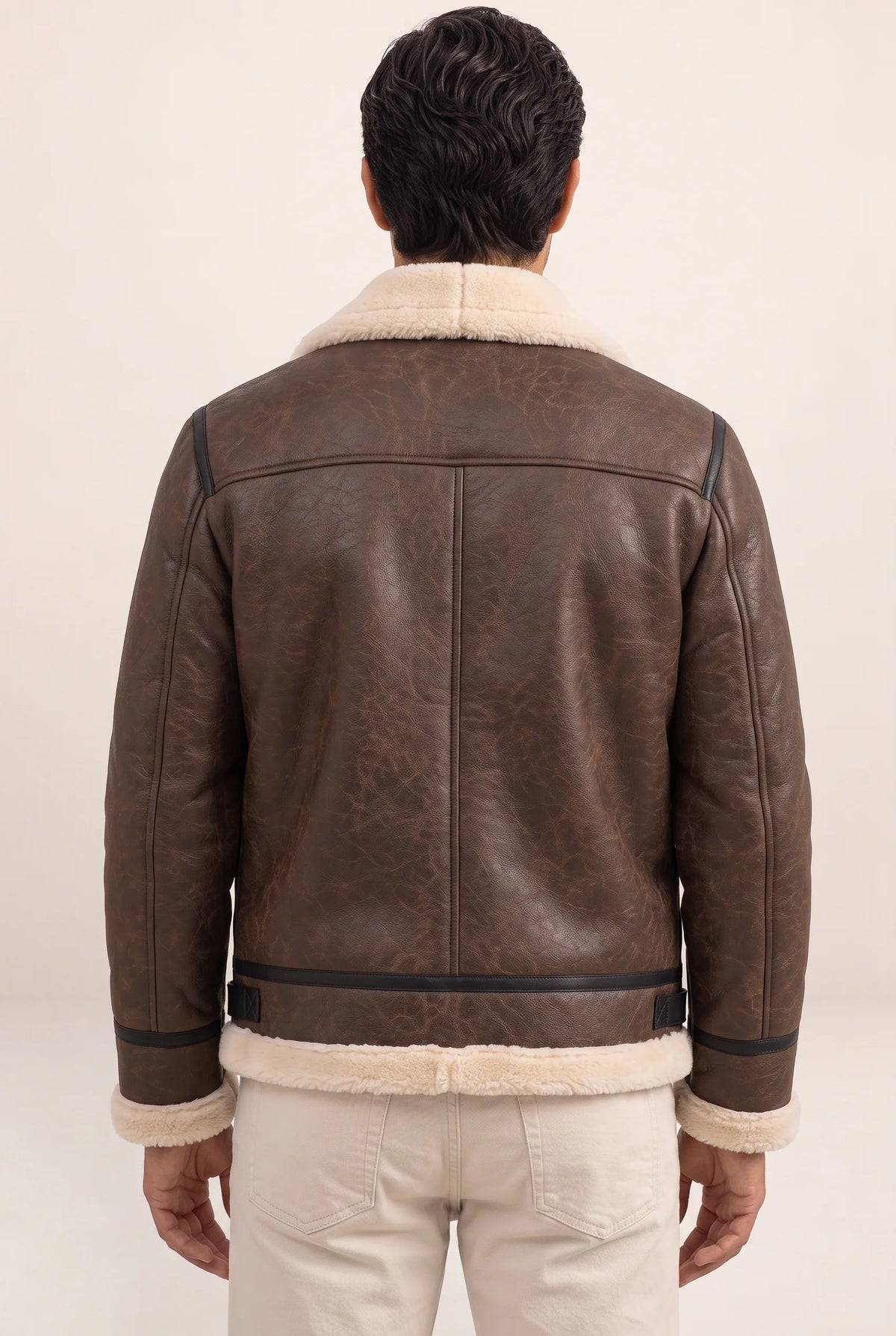 Classic Aviator | Men's Leather Jacket with Sherpa Lining | Stylish Warmth for Cold Weather