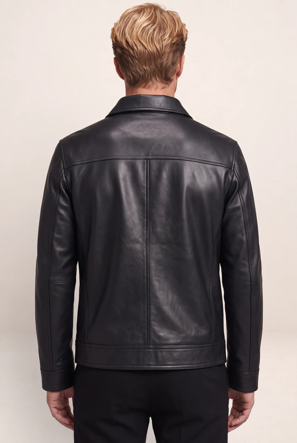 Classic Leather Look Jacket | Men's Jacket with Zip Pockets | Stylish Everyday Wear for All Occasions