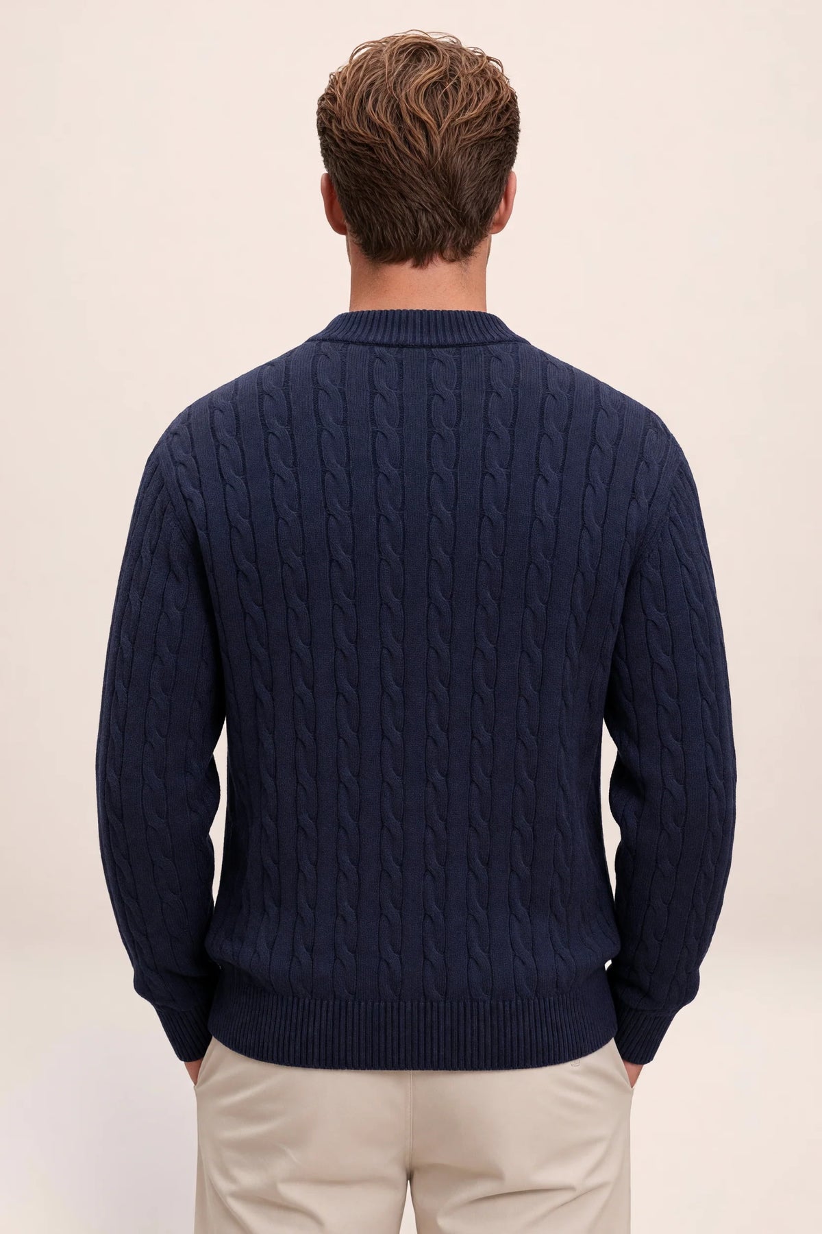 Men's Cable Knit Cardigan - Button Front Sweater