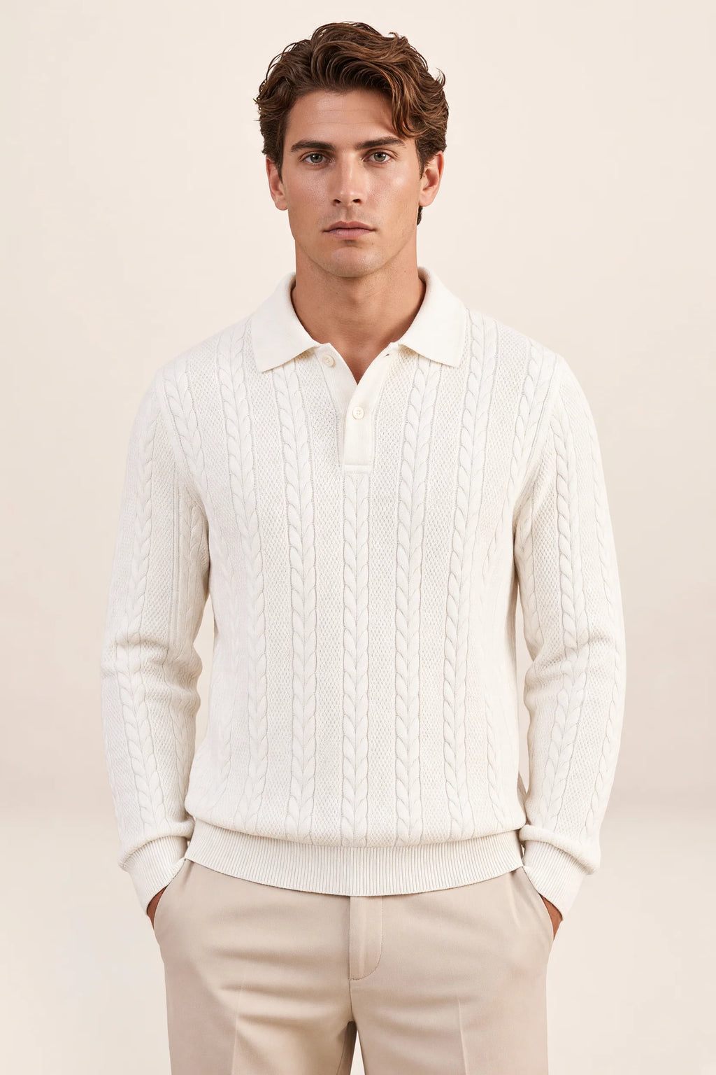 Men’s Cable Knit Quarter Zip Sweater