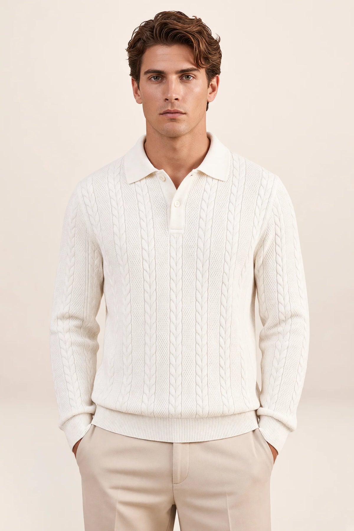 Men’s Cable Knit Quarter Zip Sweater