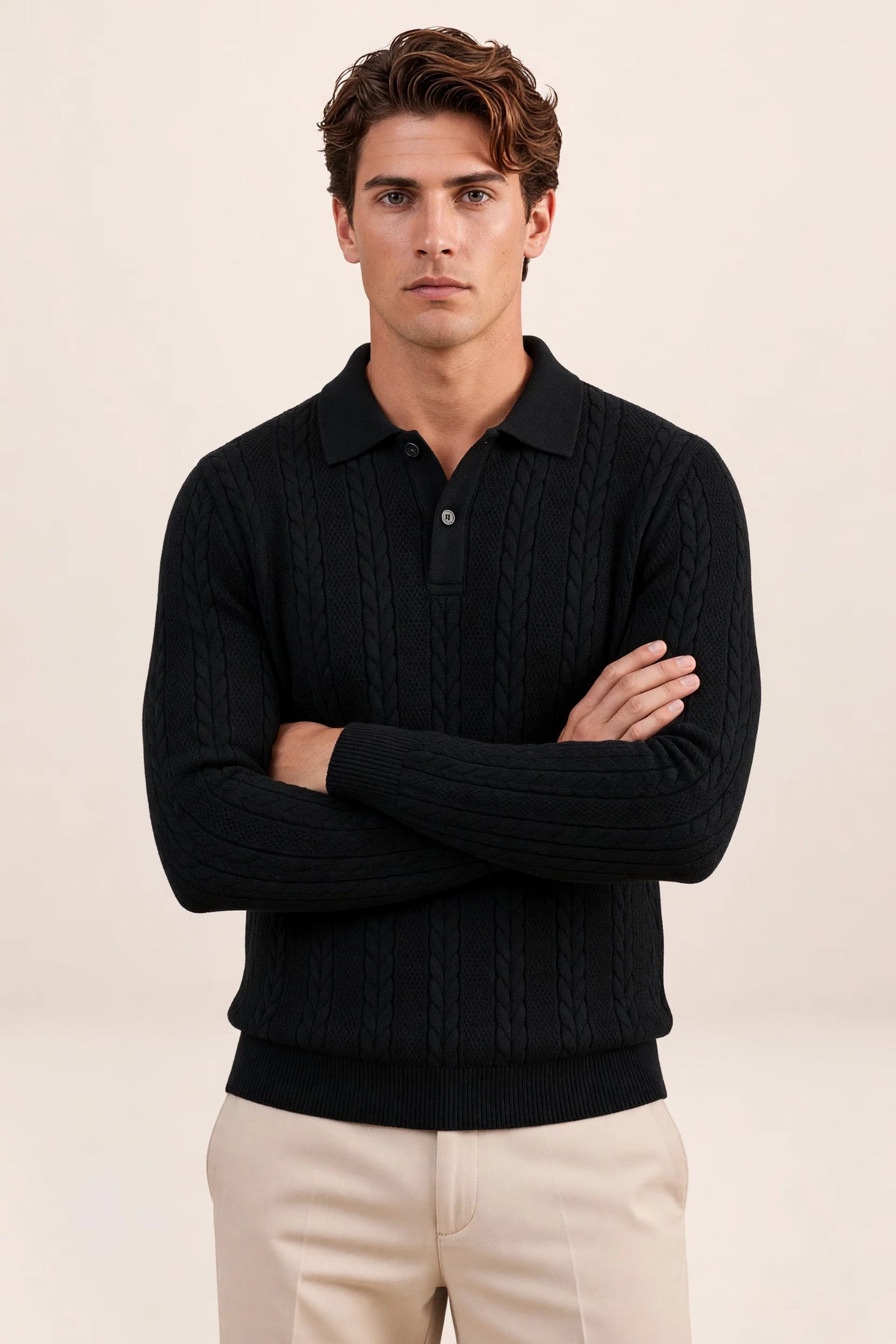 Men’s Cable Knit Quarter Zip Sweater