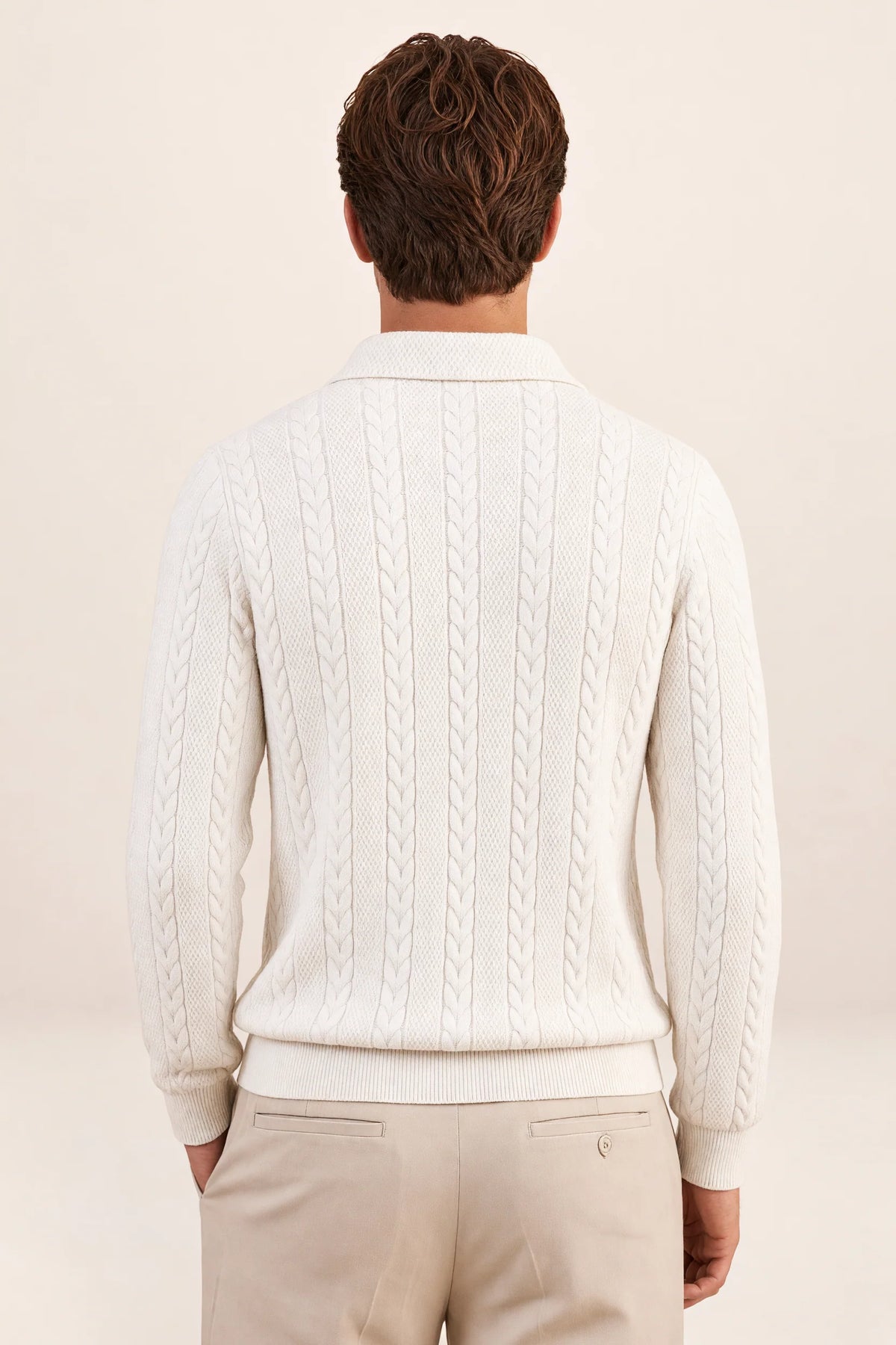 Men’s Cable Knit Quarter Zip Sweater