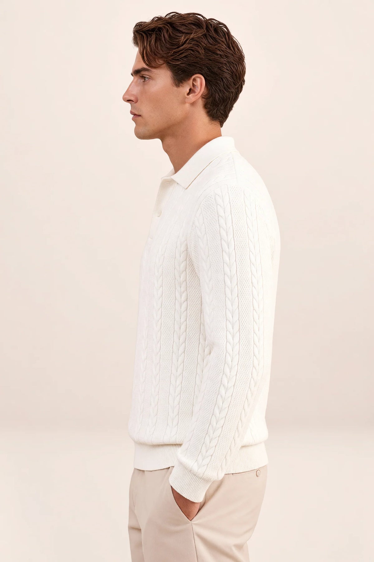 Men’s Cable Knit Quarter Zip Sweater