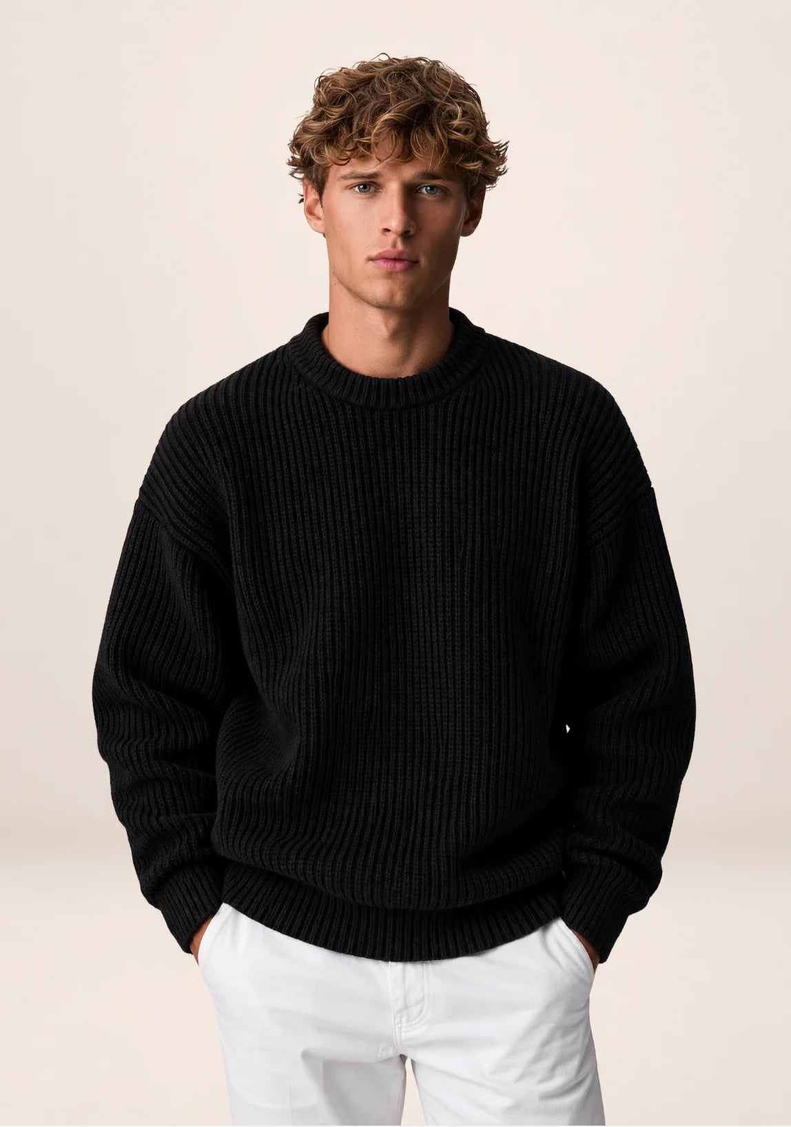 Men's Chunky Knit Crewneck Sweater