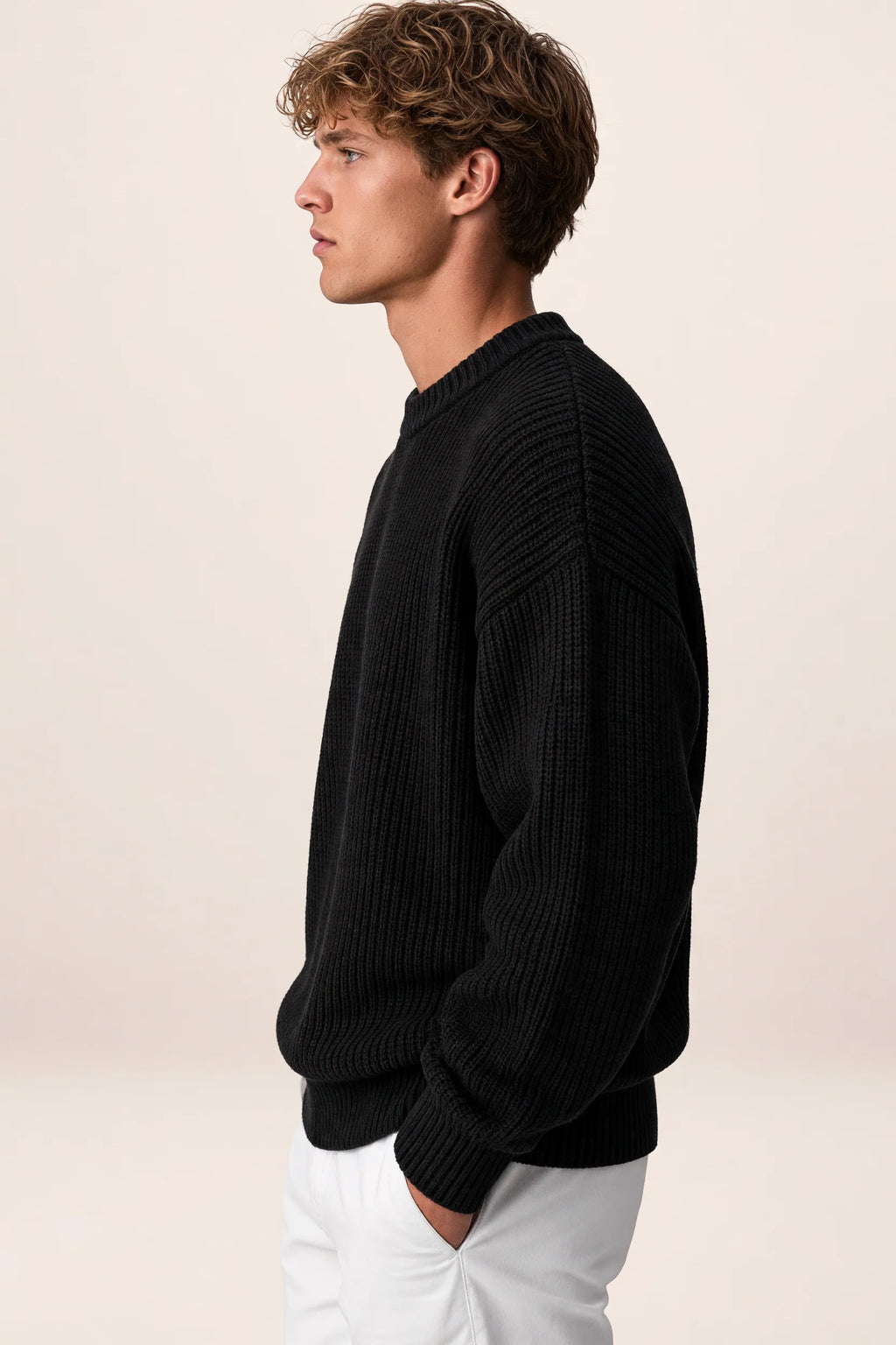 Men's Chunky Knit Crewneck Sweater