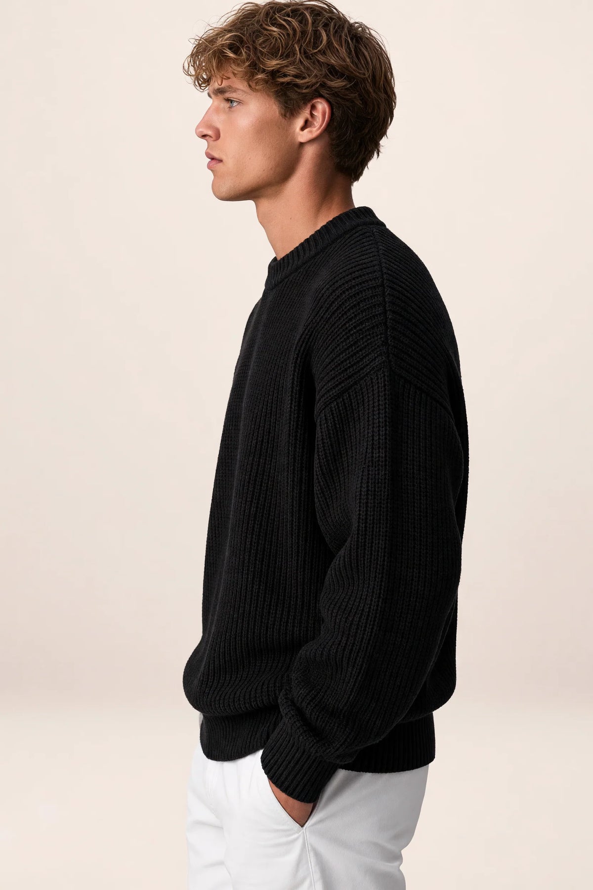 Men's Chunky Knit Crewneck Sweater