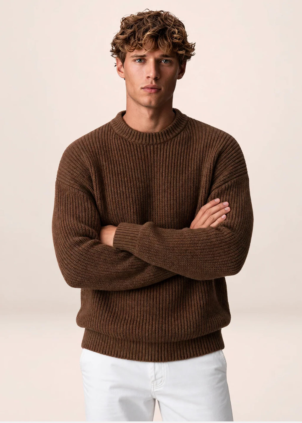 Men's Chunky Knit Crewneck Sweater