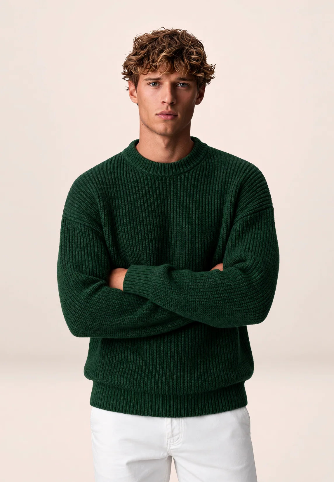 Men's Chunky Knit Crewneck Sweater