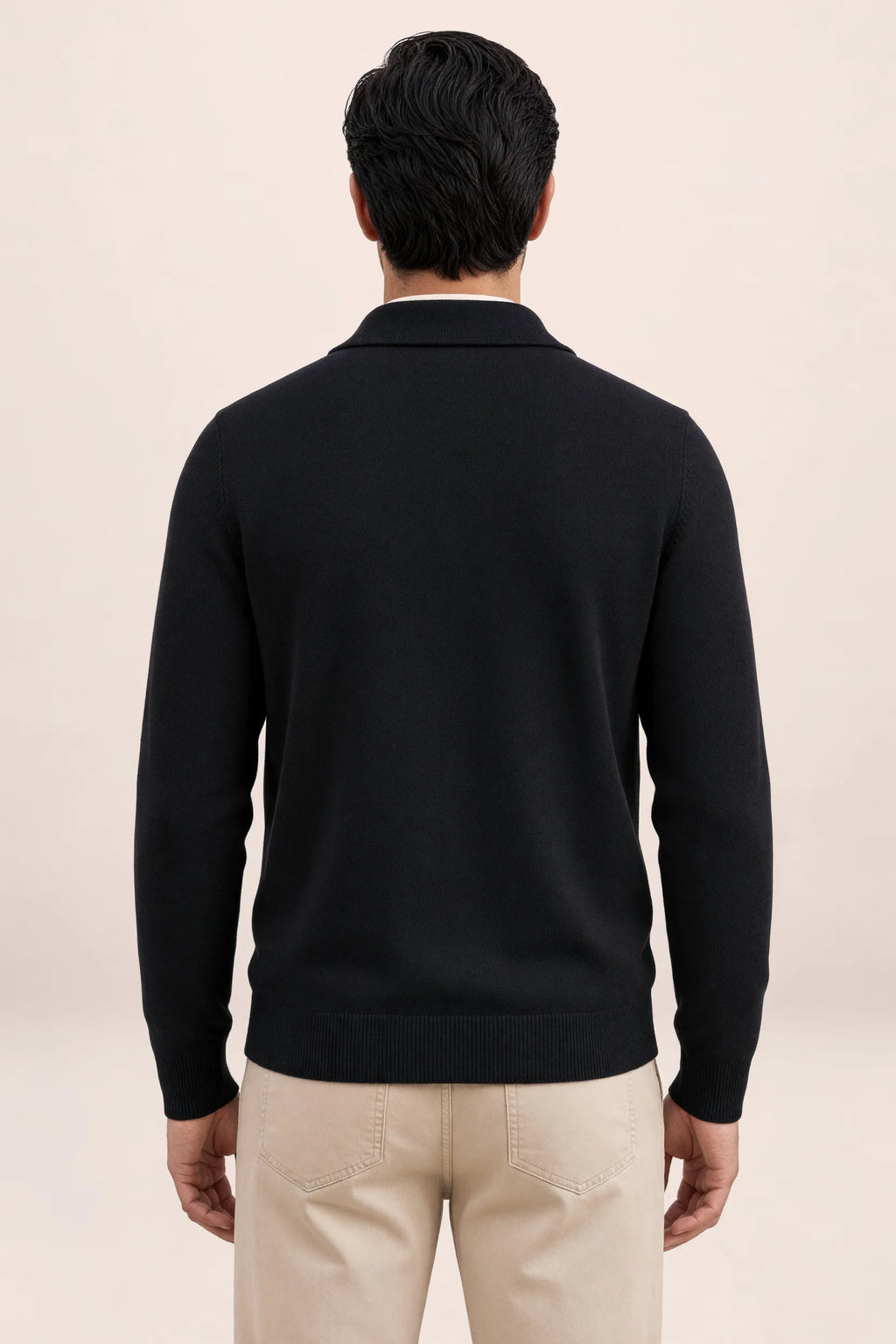 Men's Knit Jacket Full Zip Overshirt Smart Casual