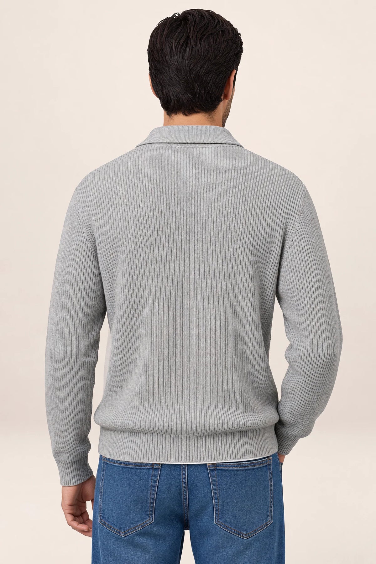 Men’s Long Sleeve Knit Polo Sweater