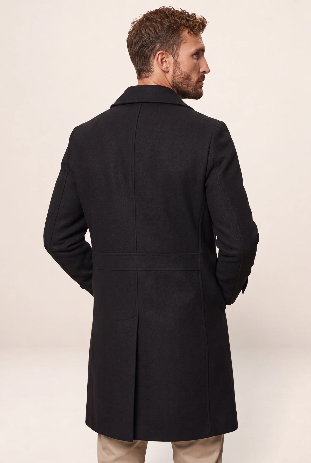 Men's Overcoat with Double-Breasted Design | Versatile Winter Outerwear for Sophisticated Style