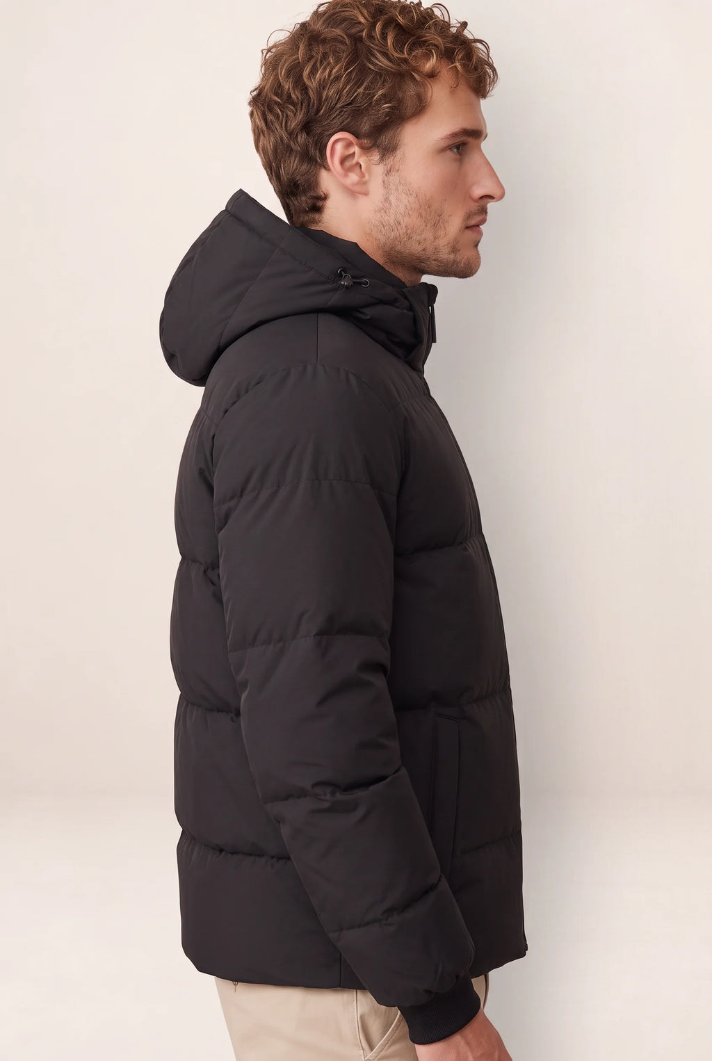 Men's Puffer Jacket | Warm Hooded Winter Coat with Adjustable Drawcord