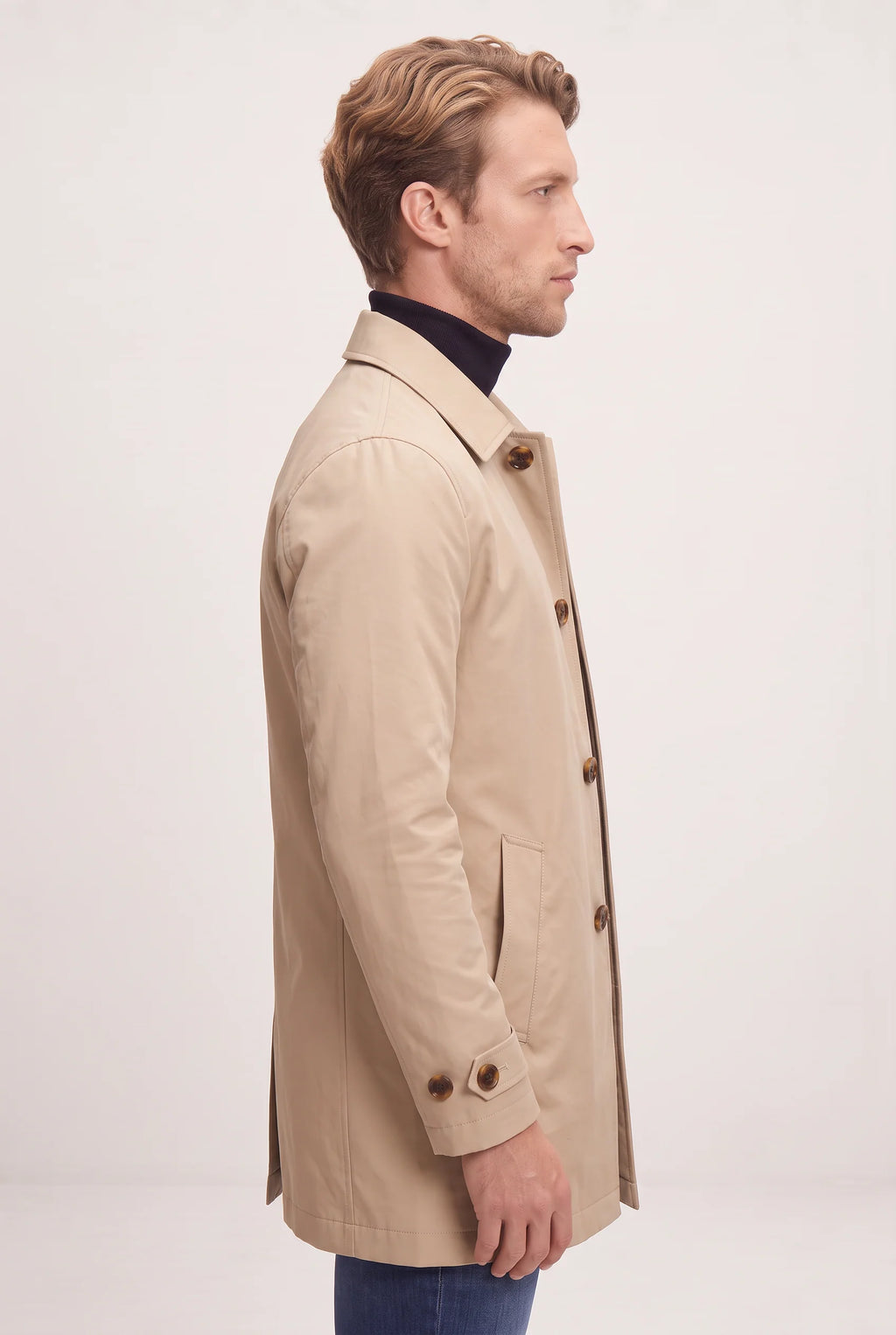 Men's Tailored Classic Overcoat - Structured Smart Casual Winter Jacket
