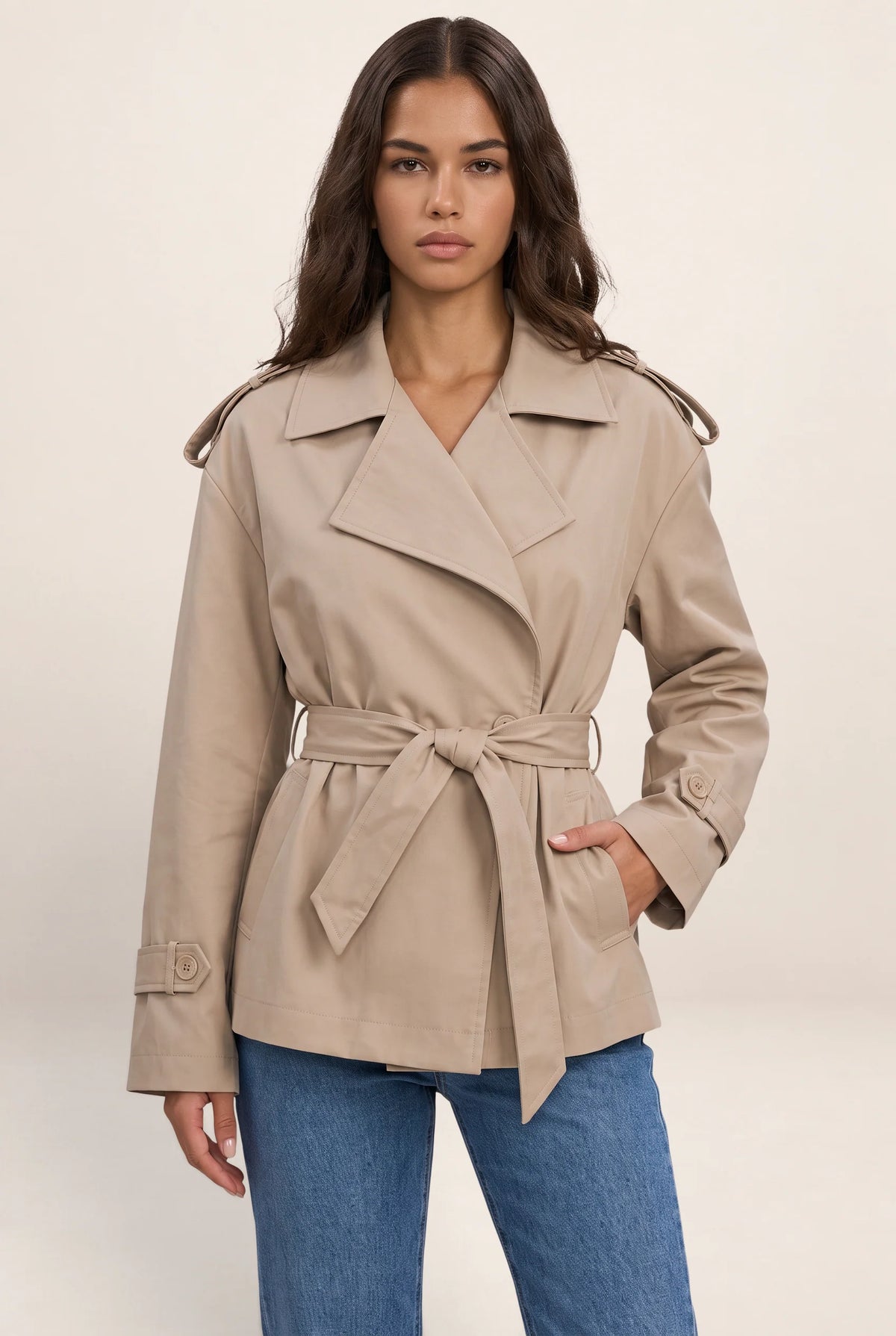 Women's Belted Trench Coat | Classic Longline Outerwear