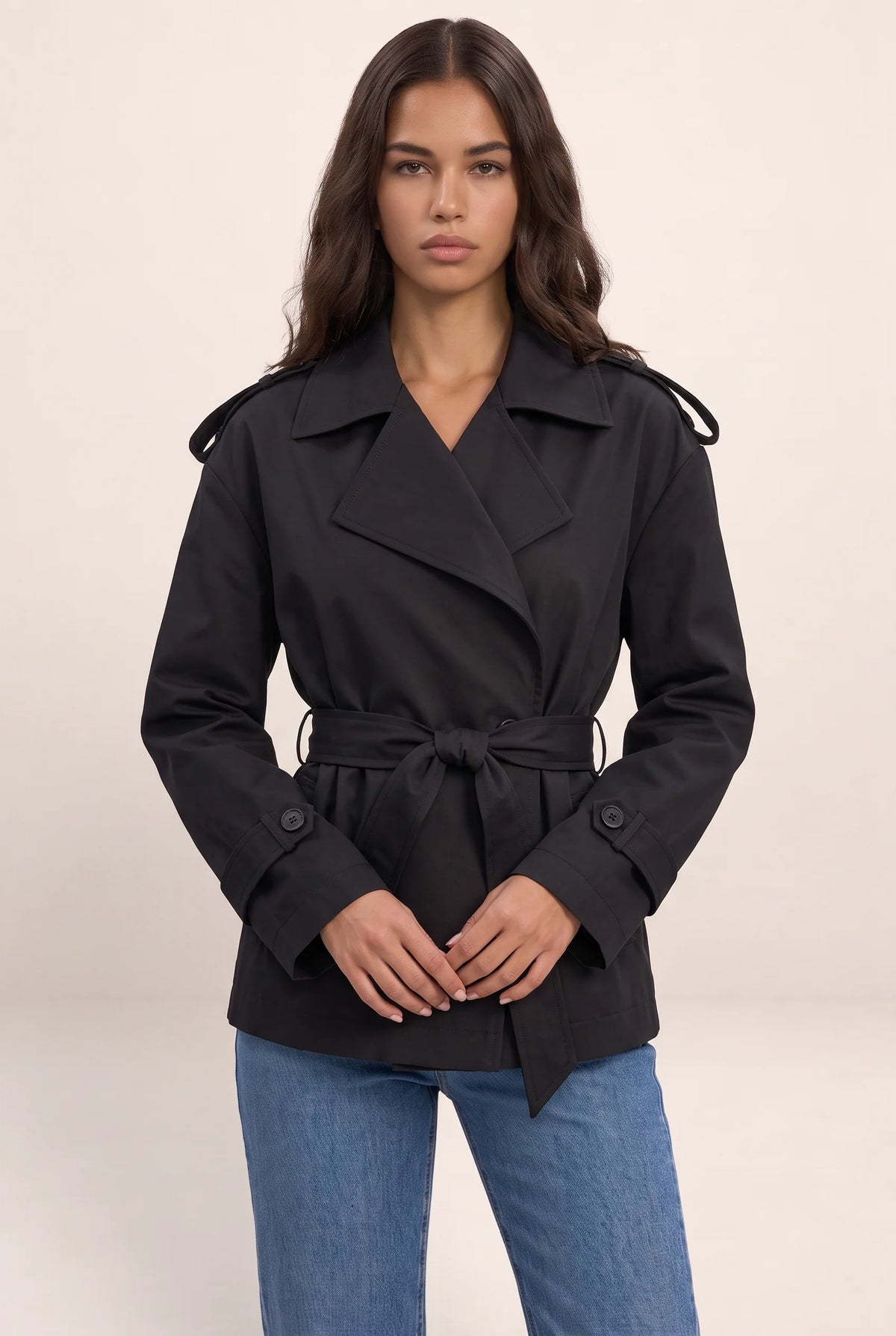 Women's Belted Trench Coat | Classic Longline Outerwear