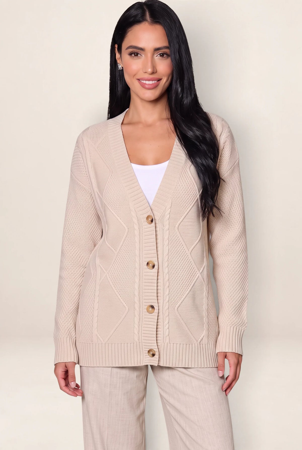 Women's Cardigan Sweater with V-Neck Design | Soft Knit for All-Day Comfort