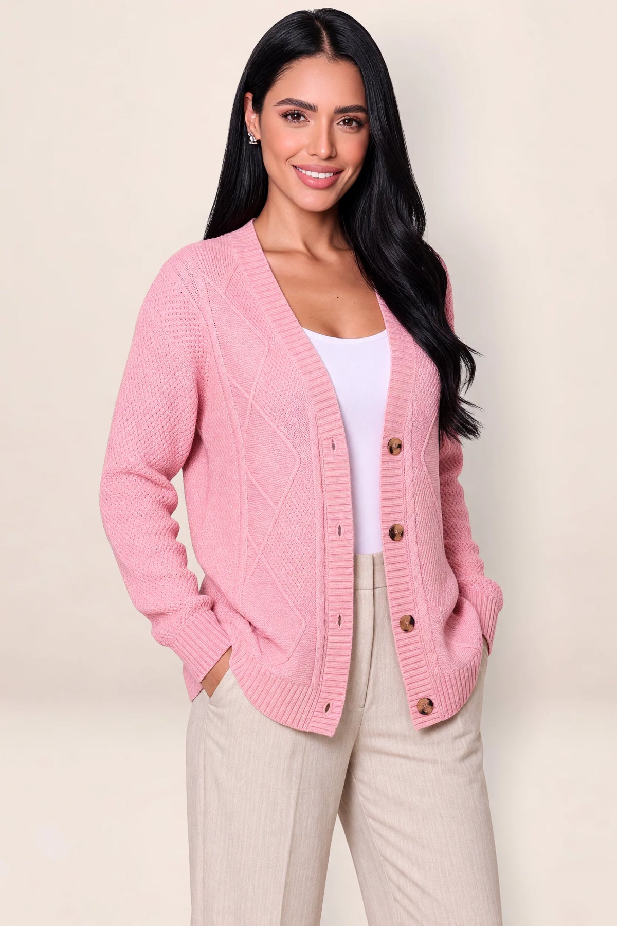 Women's Cardigan Sweater with V-Neck Design | Soft Knit for All-Day Comfort