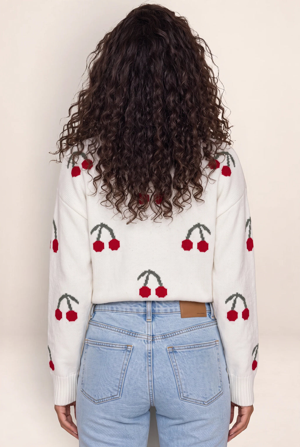 Women's Cardigan with Cherry Print Design | Cozy Layering