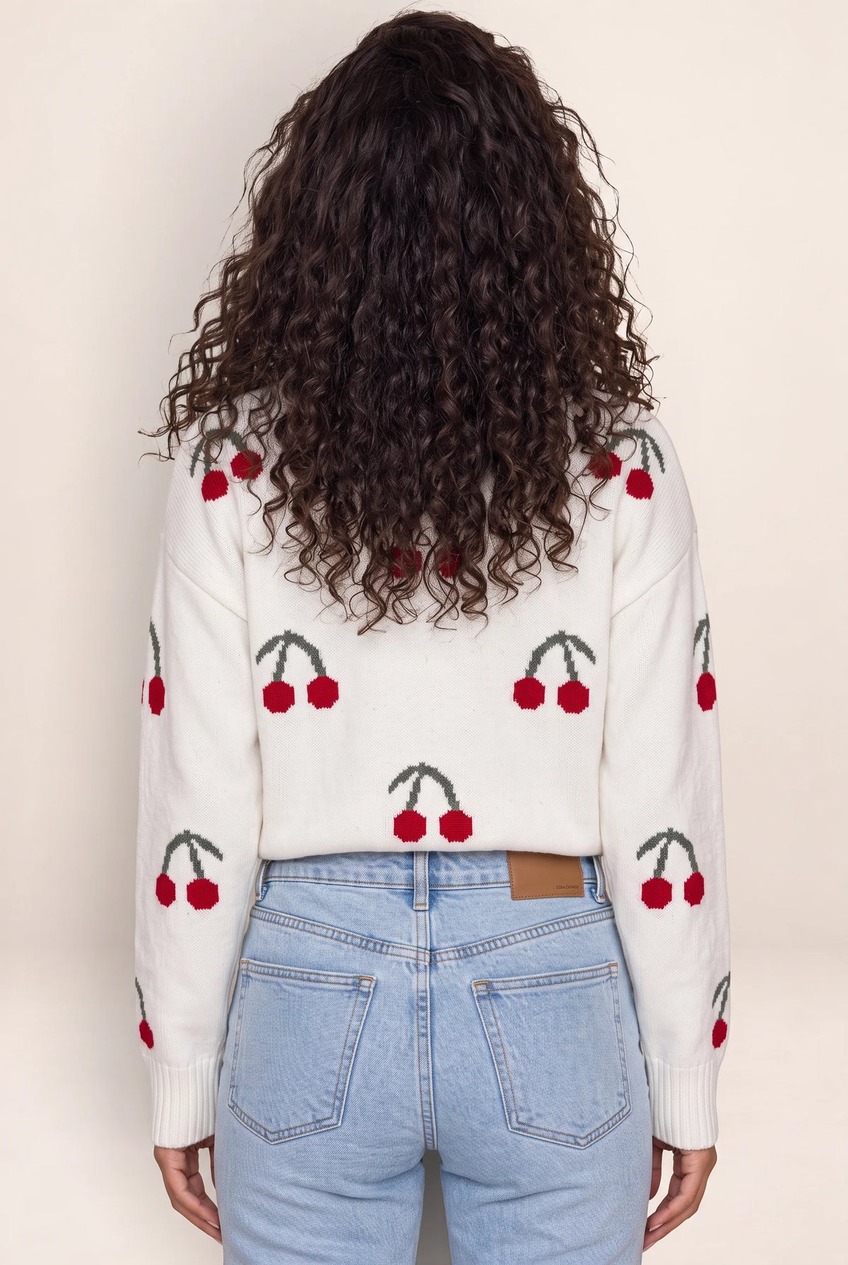 Women's Cardigan with Cherry Print Design | Cozy Layering