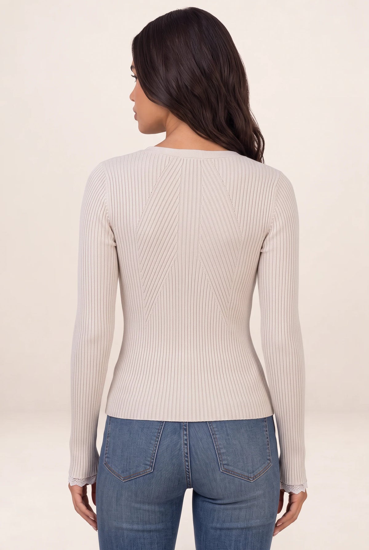 Women's Cardigan with V-Neck and Button-Up Design