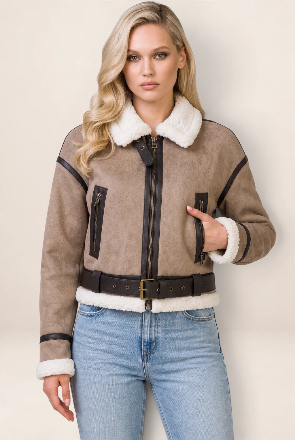 Women's Cropped Aviator Jacket