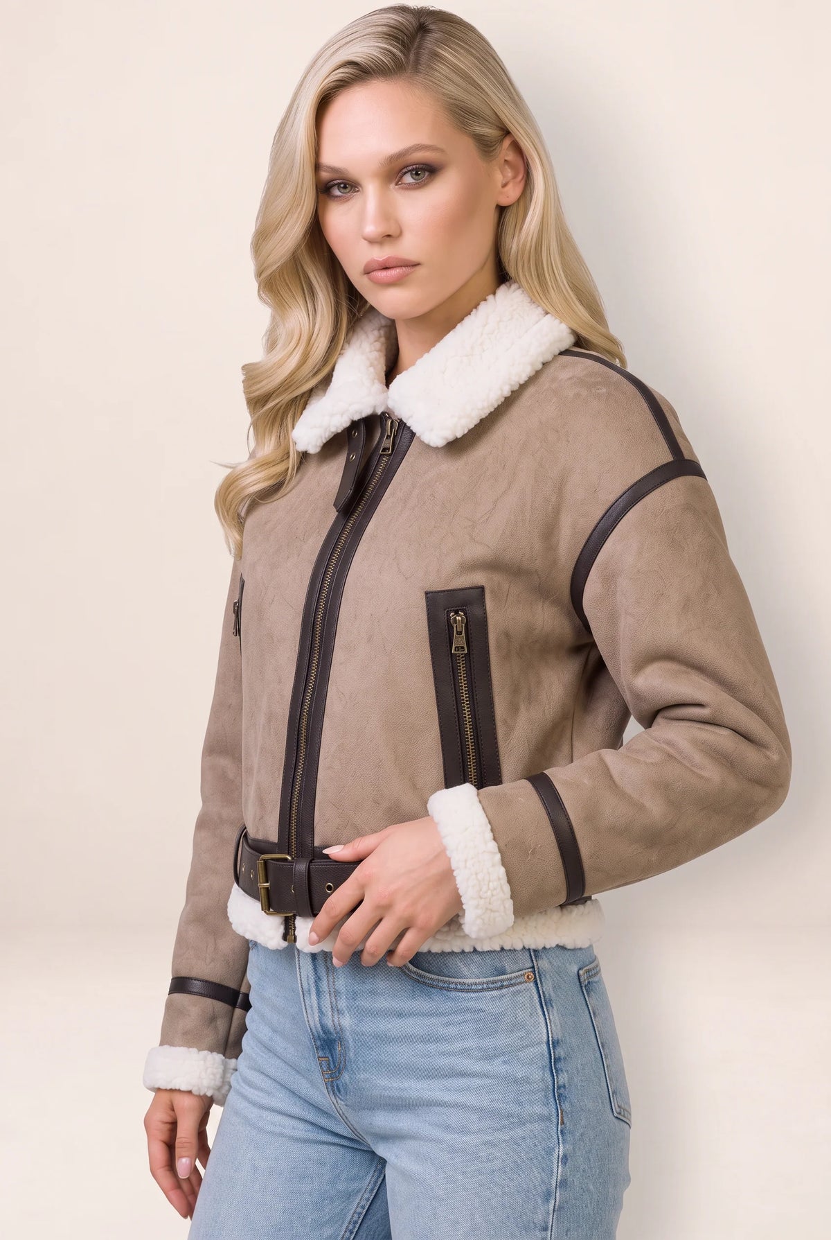 Women's Cropped Aviator Jacket