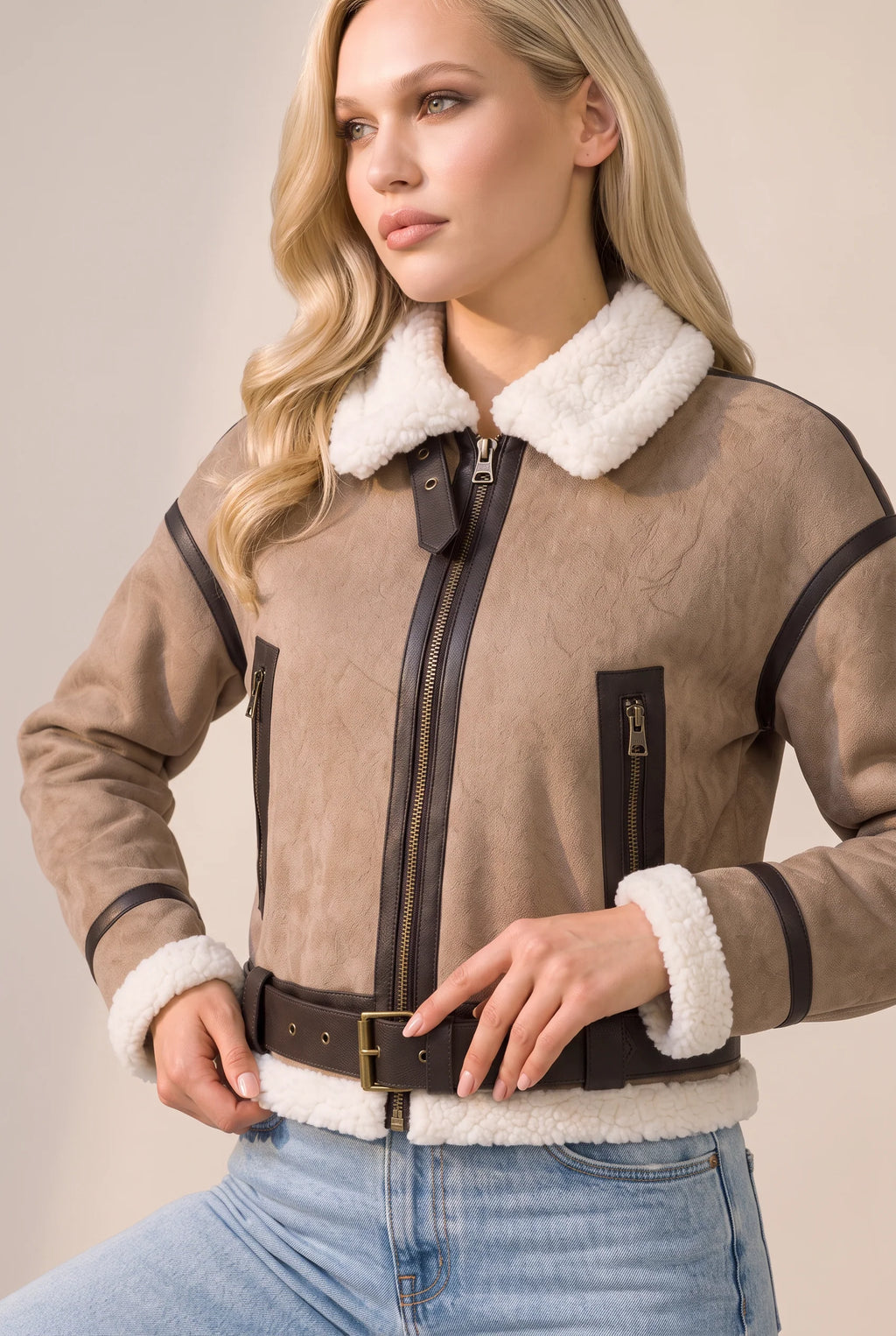 Women's Cropped Aviator Jacket
