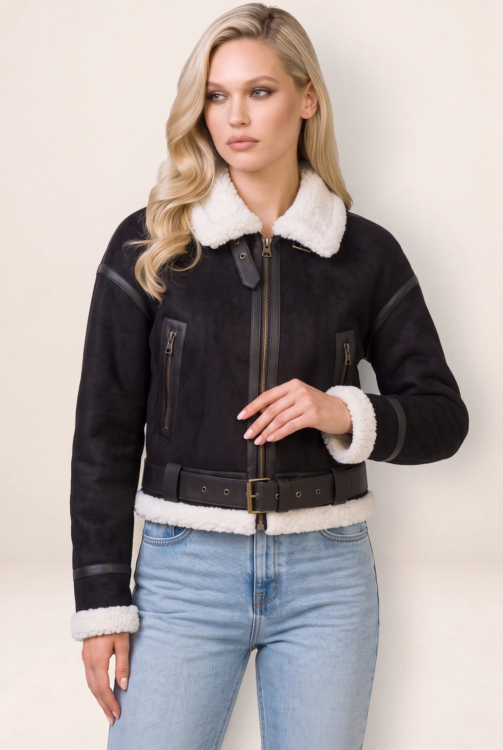 Women's Cropped Aviator Jacket