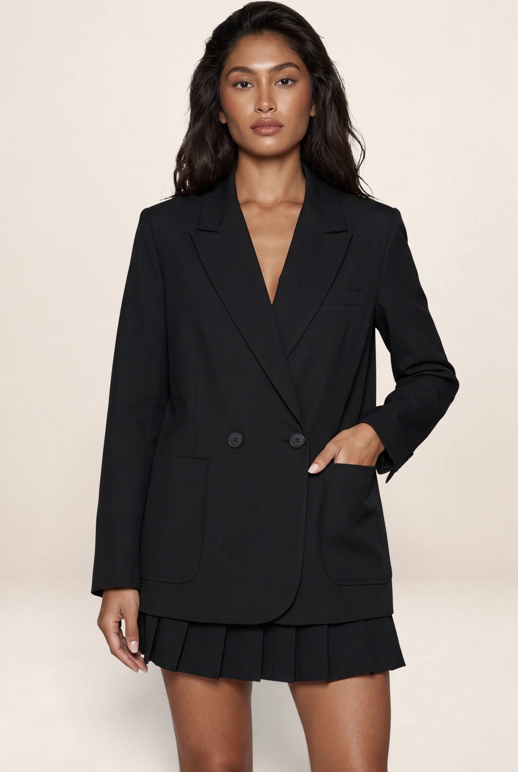 Women's Double Breasted Blazer with Oversized Fit | Versatile Tailored Jacket