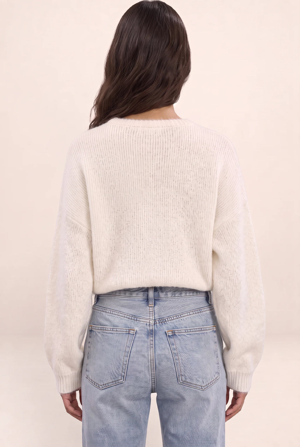 Women’s Floral Knit Jumper – Crew Neck Long Sleeve Sweater with 3D Flower Detail