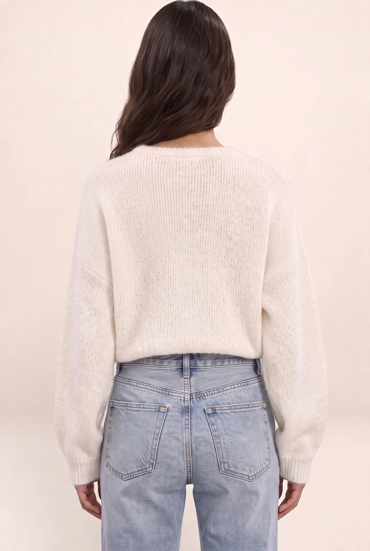 Women’s Floral Knit Jumper – Crew Neck Long Sleeve Sweater with 3D Flower Detail