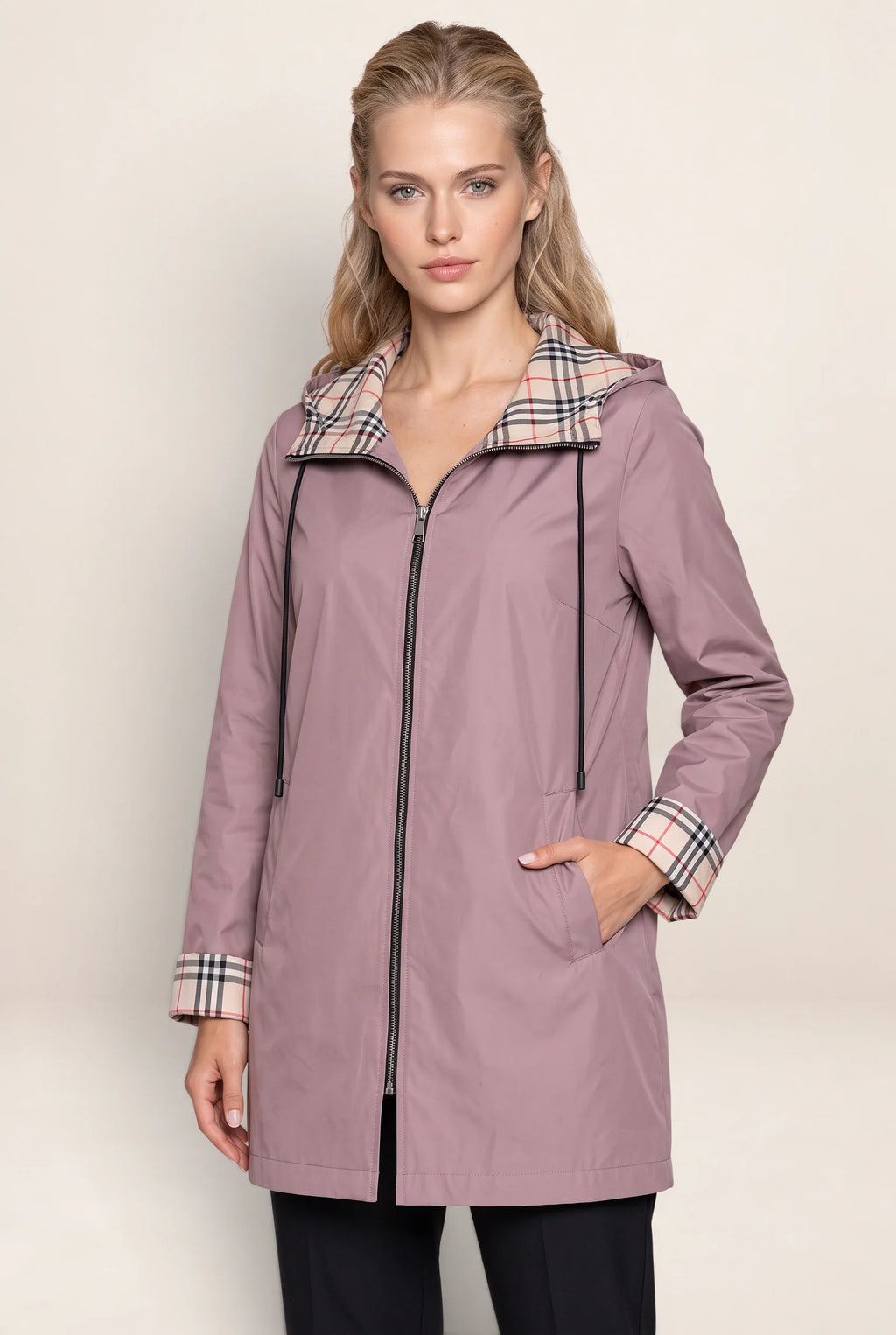 Women's Hooded Long Jacket with Adjustable Waist for Comfort