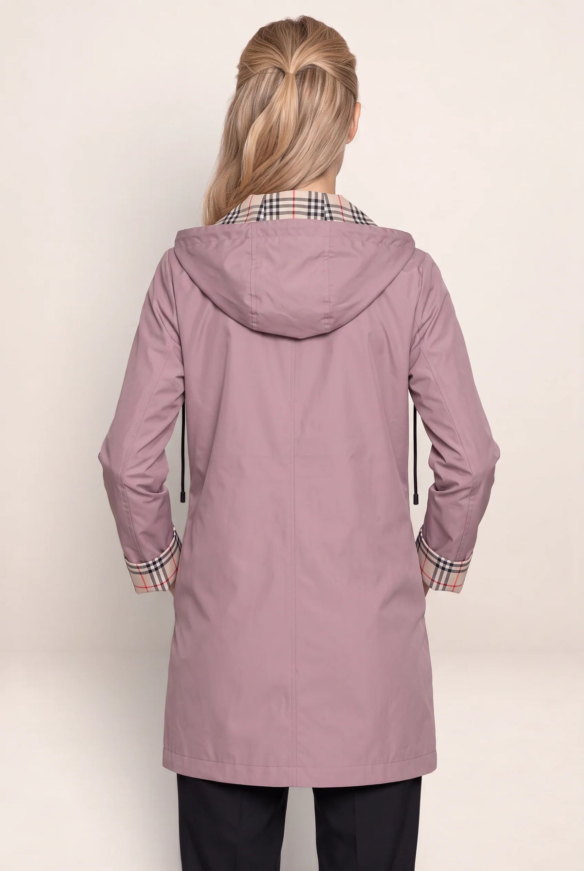 Women's Hooded Long Jacket with Adjustable Waist for Comfort
