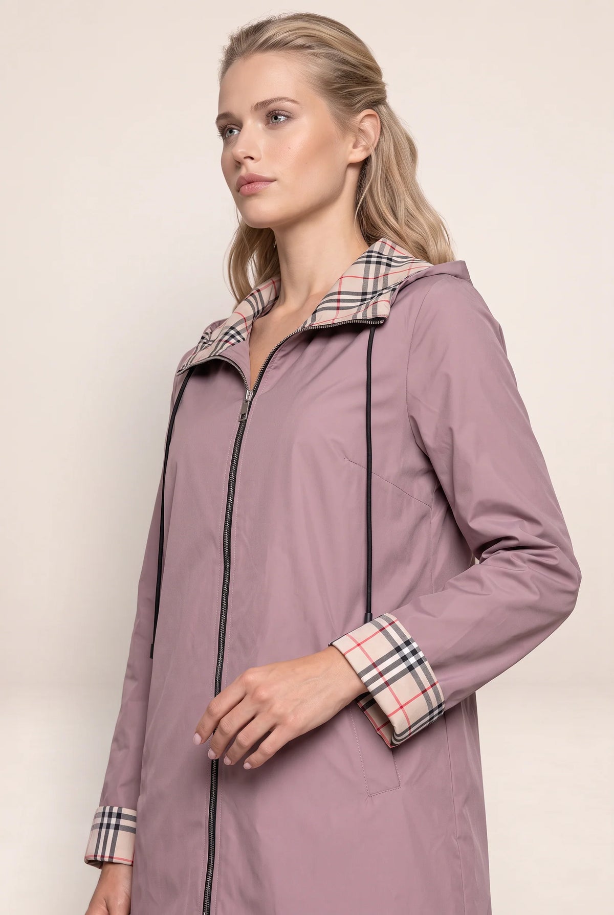 Women's Hooded Long Jacket with Adjustable Waist for Comfort