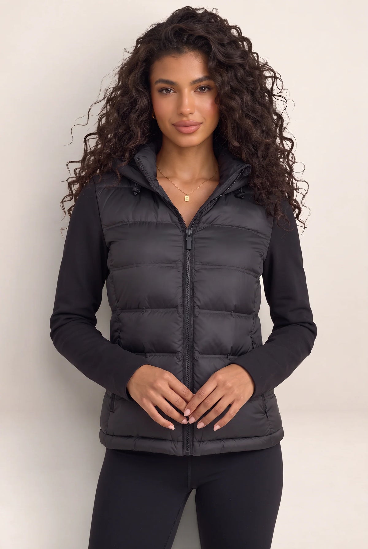 Women’s Hooded Puffer Jacket – Quilted Zip Up Winter Coat