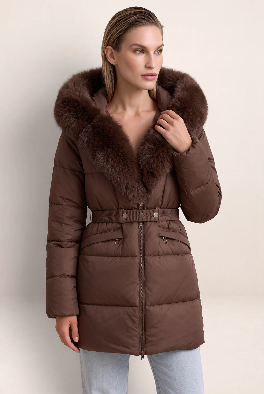 Women's Hooded Puffer Jacket with Faux Fur Trim | Stylish Winter Coat