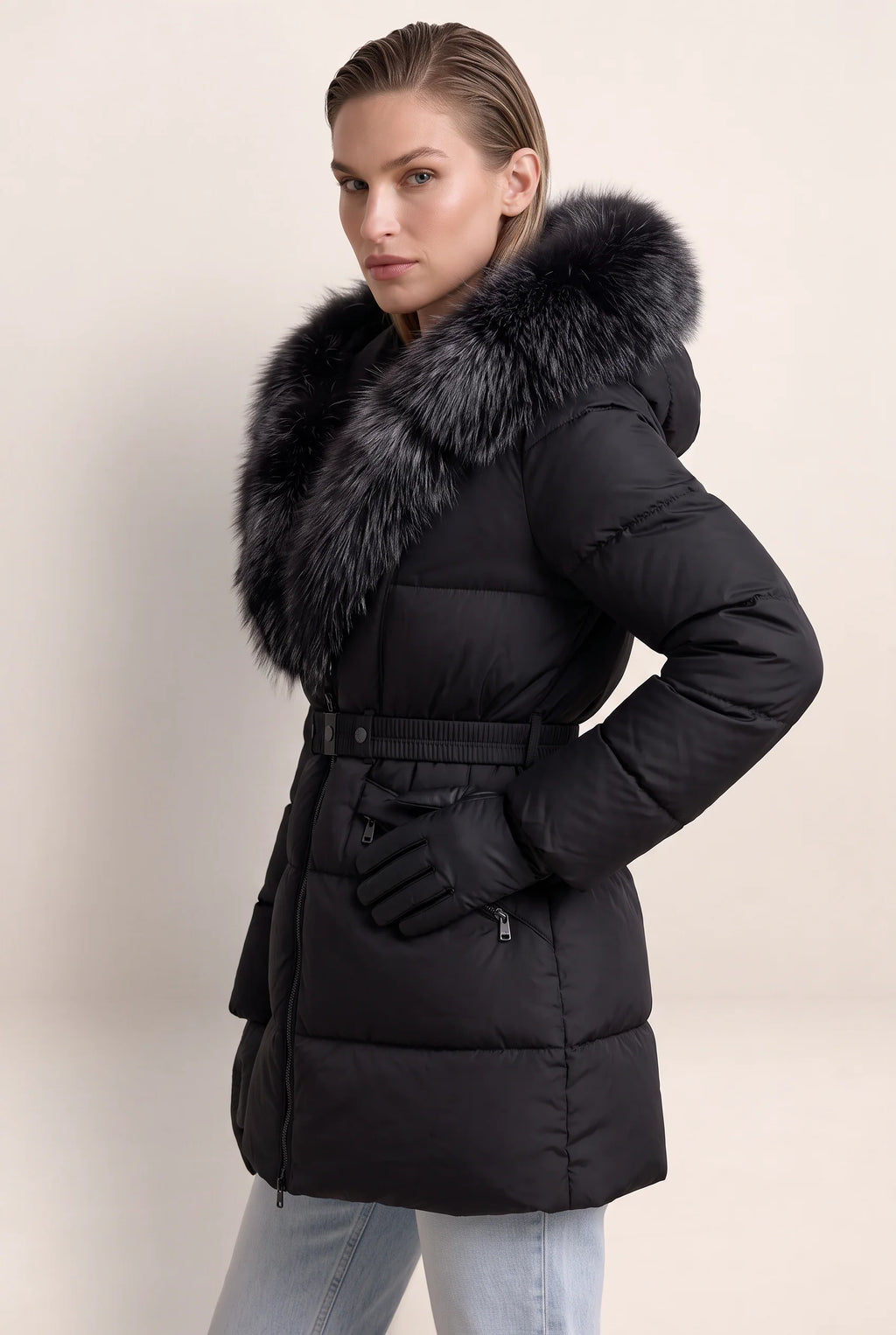 Women's Hooded Puffer Jacket with Faux Fur Trim | Stylish Winter Coat