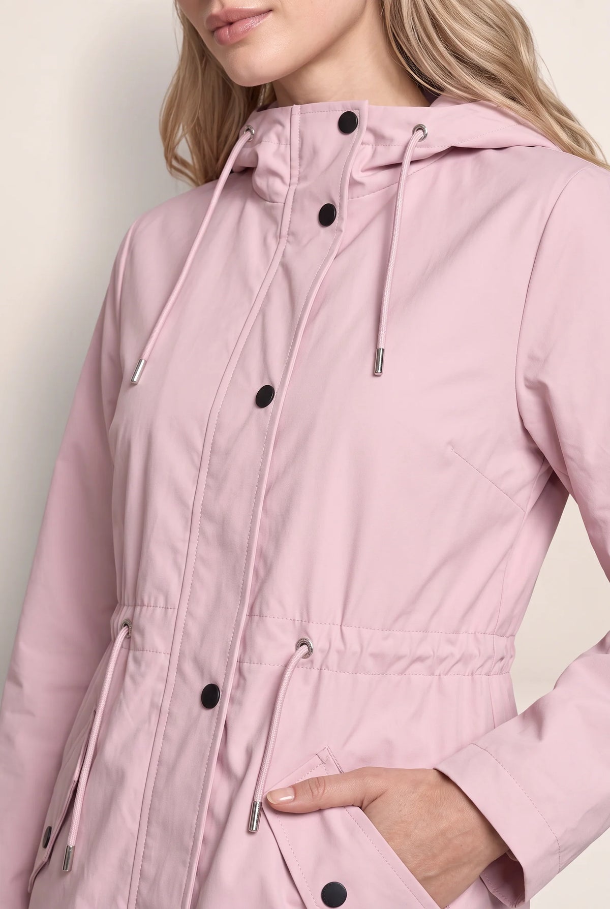 Women's Jacket with Hood & Adjustable Waist