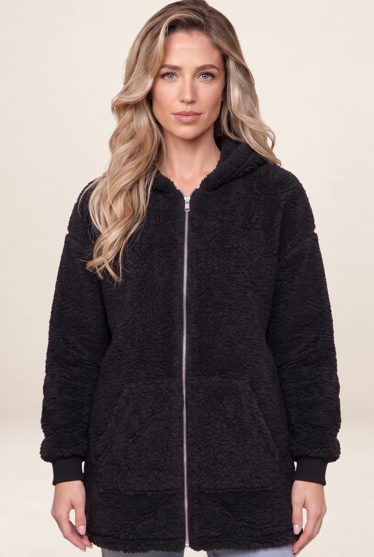 Women's Long Cardigan with Hood & Pockets | Plush Fleece for Everyday Comfort