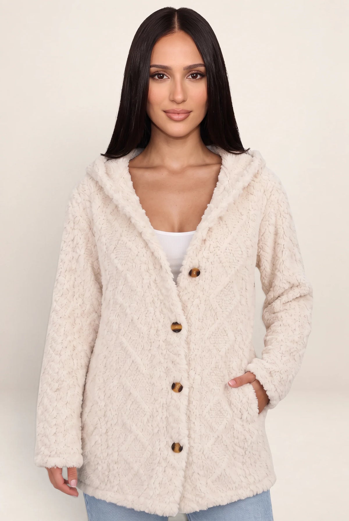 Women's Long Cardigan with Hooded Design | Plush Fleece for Ultimate Comfort in Autumn and Winter
