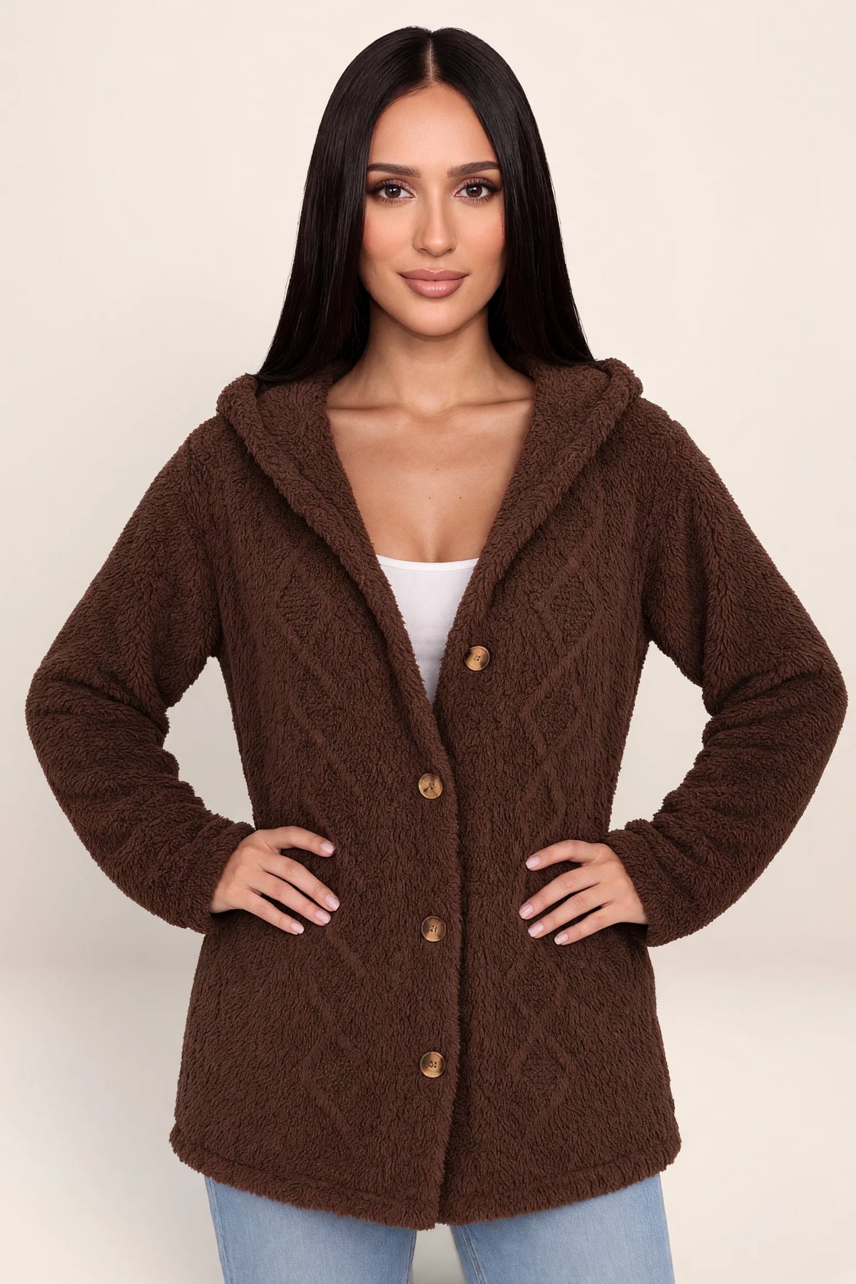 Women's Long Cardigan with Hooded Design | Plush Fleece for Ultimate Comfort in Autumn and Winter