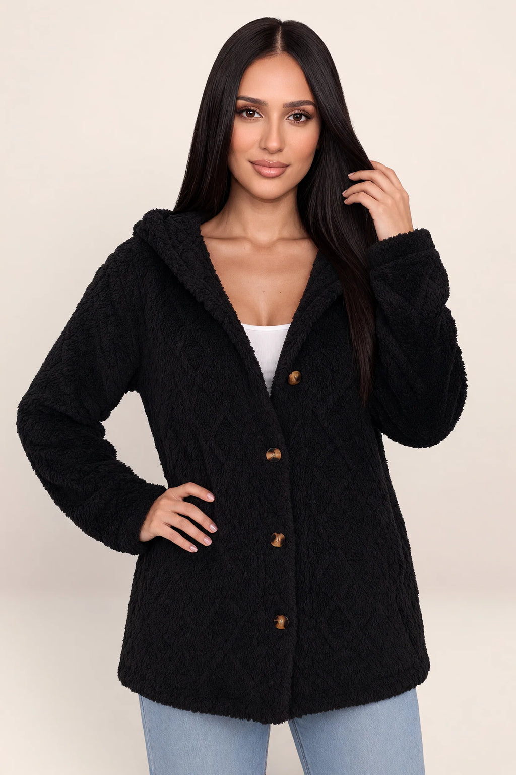 Women's Long Cardigan with Hooded Design | Plush Fleece for Ultimate Comfort in Autumn and Winter
