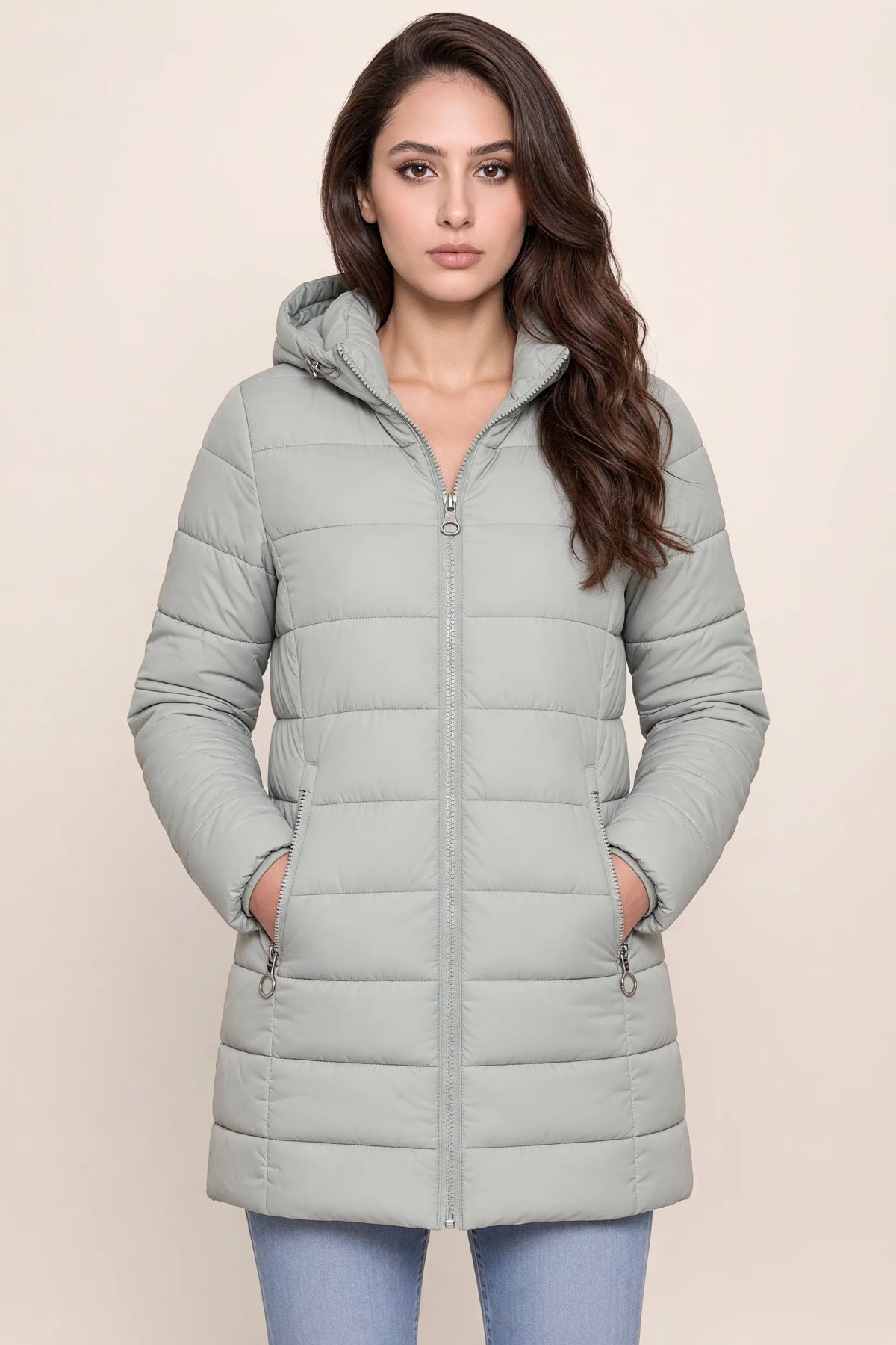 Women's Longline Quilted Winter Puffer Coat
