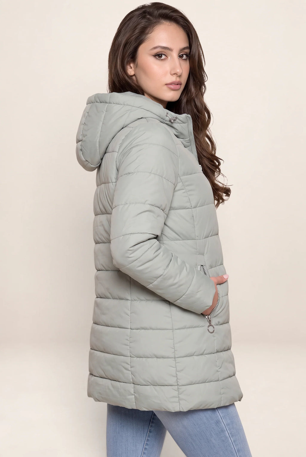 Women's Longline Quilted Winter Puffer Coat