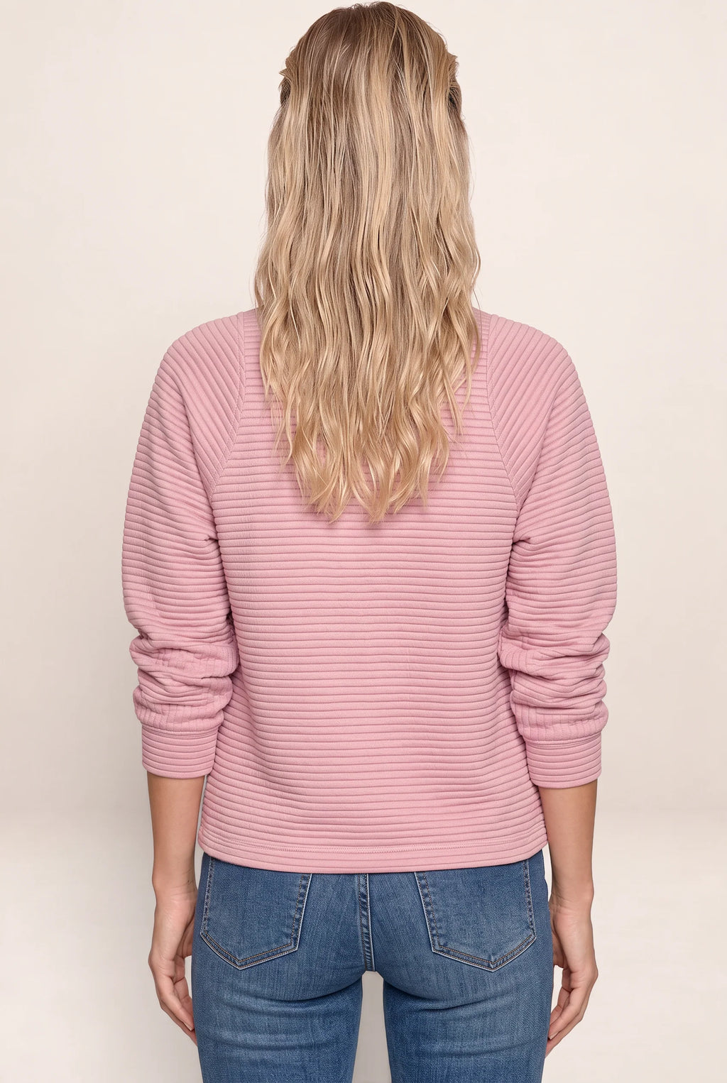Women's Ribbed Half Zip Pullover – Casual Knit Zip Neck Jumper