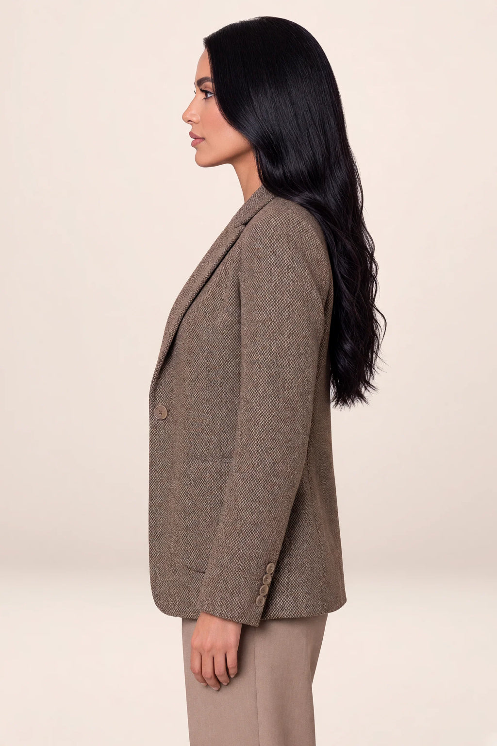 Women’s Single Breasted Tailored Blazer – Smart Casual Wool Blend Jacket
