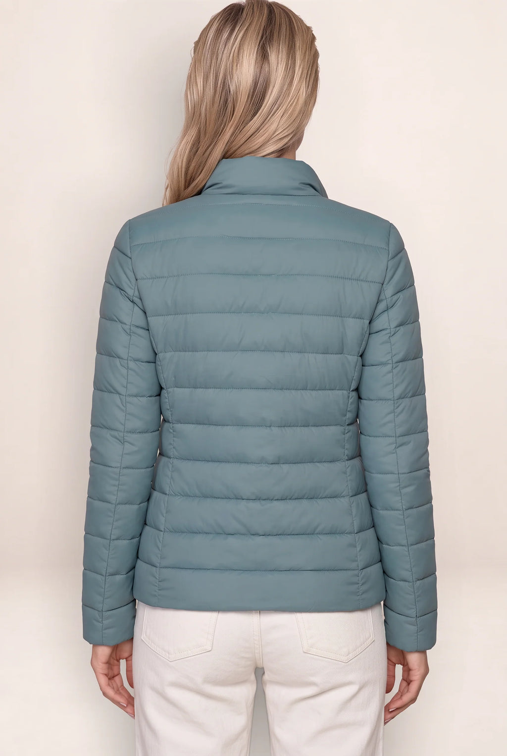 Women's Slim Fit Puffer Jacket -  Zip-Up Coat