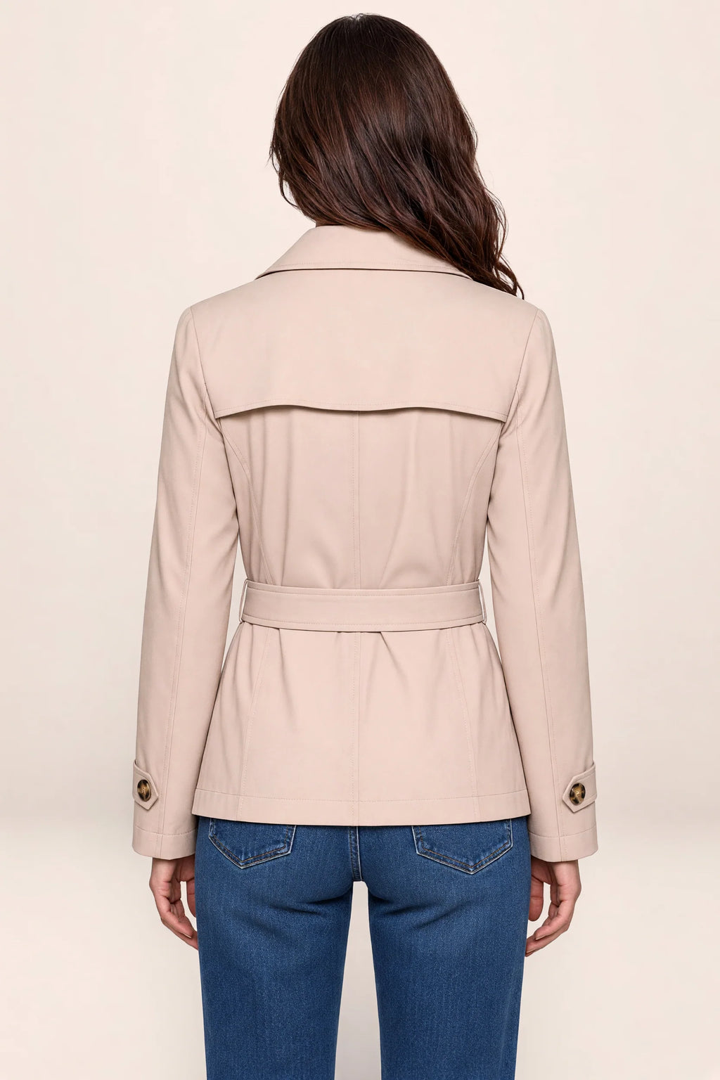 Women’s Tailored Single-Breasted Trench Coat – Buttoned Longline Jacket