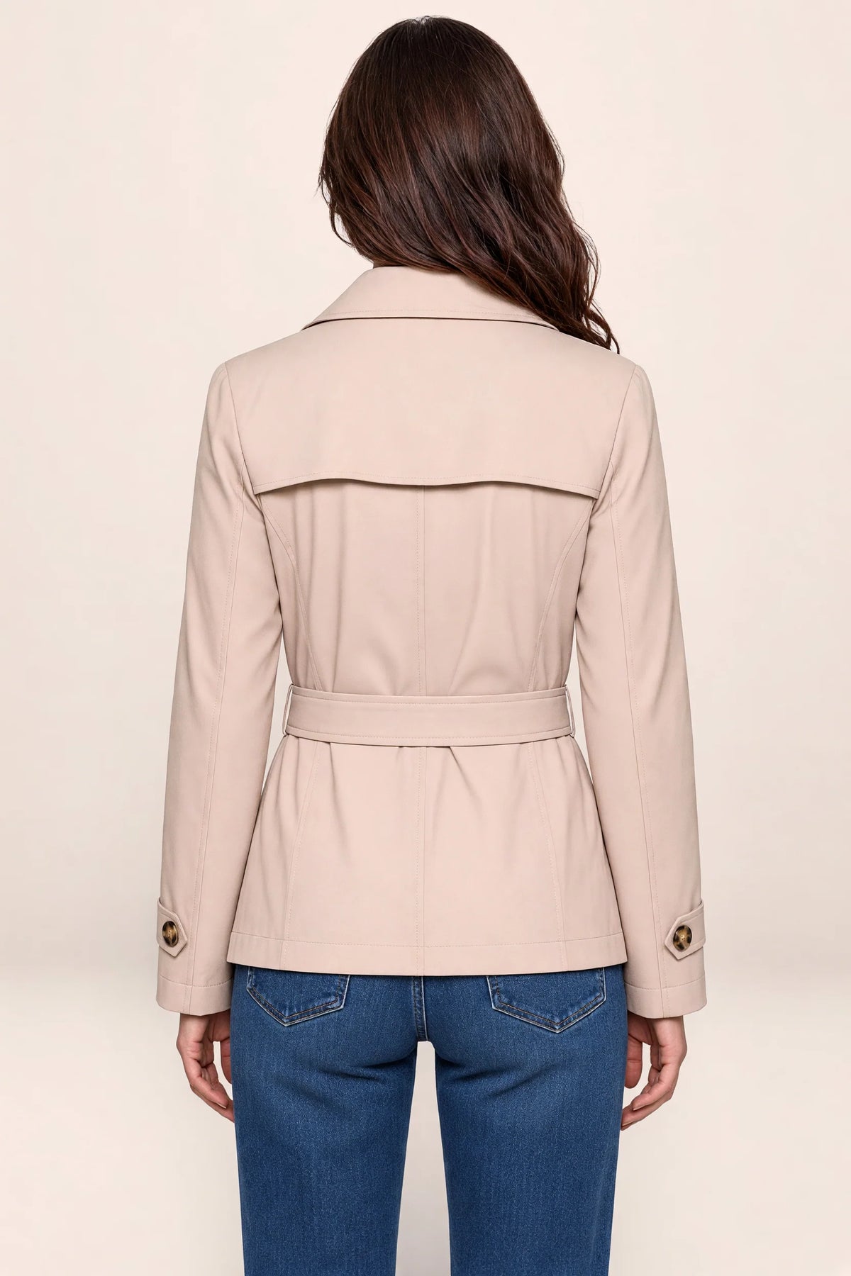 Women’s Tailored Single-Breasted Trench Coat – Buttoned Longline Jacket
